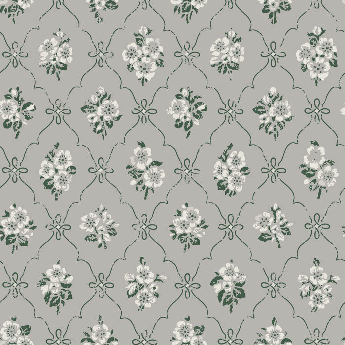 Grijs Bloemen - DU06-0040 - Image1 - Gammalsvenska Papper - 040-06