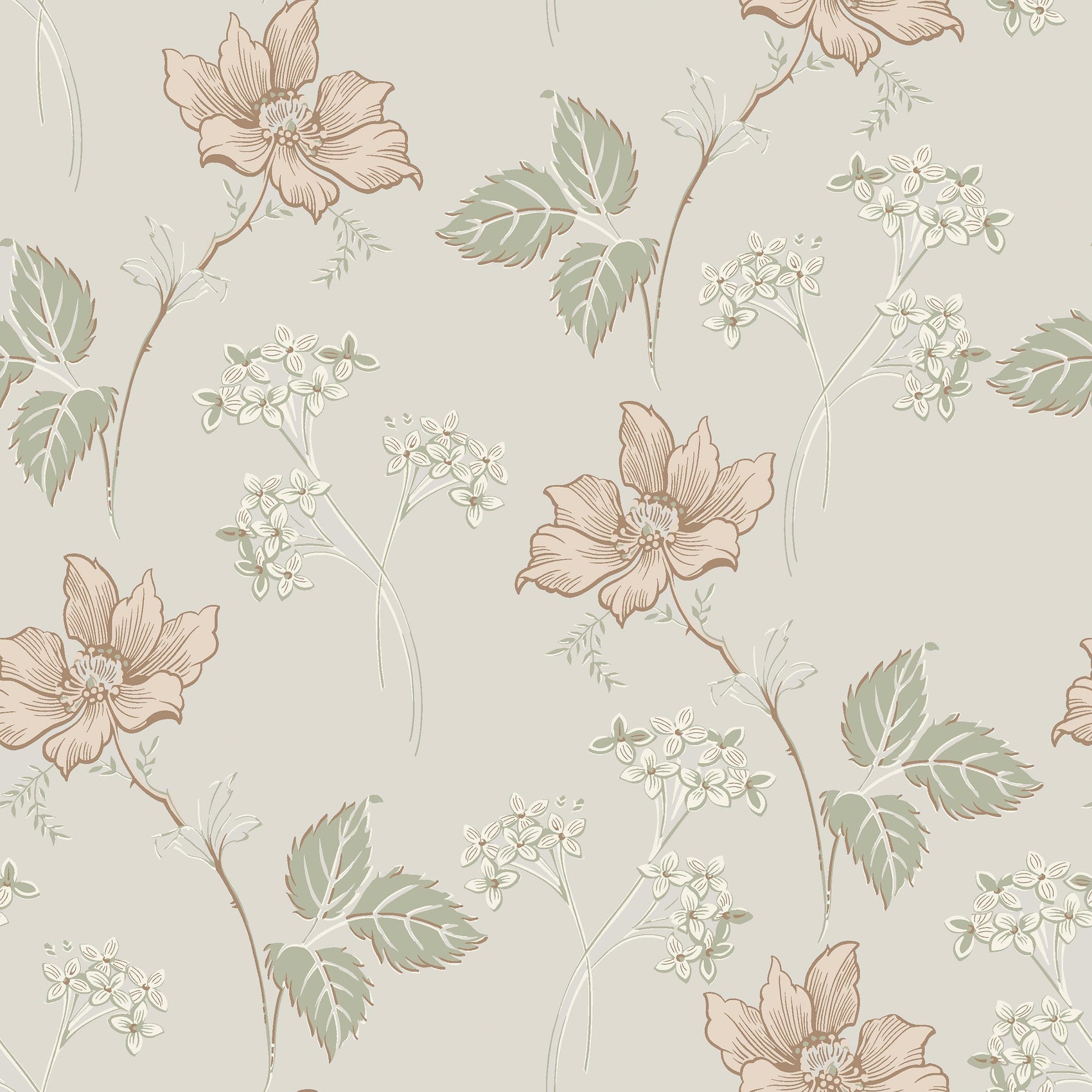 Beige Bloemen - BS01-0155 - Image1 - Swedish Grace - 5501