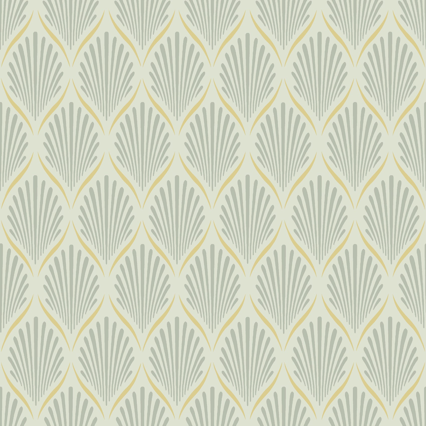 Groen Art Deco - DU02-0681 - Image1 - Blommor & Blad - 681-02