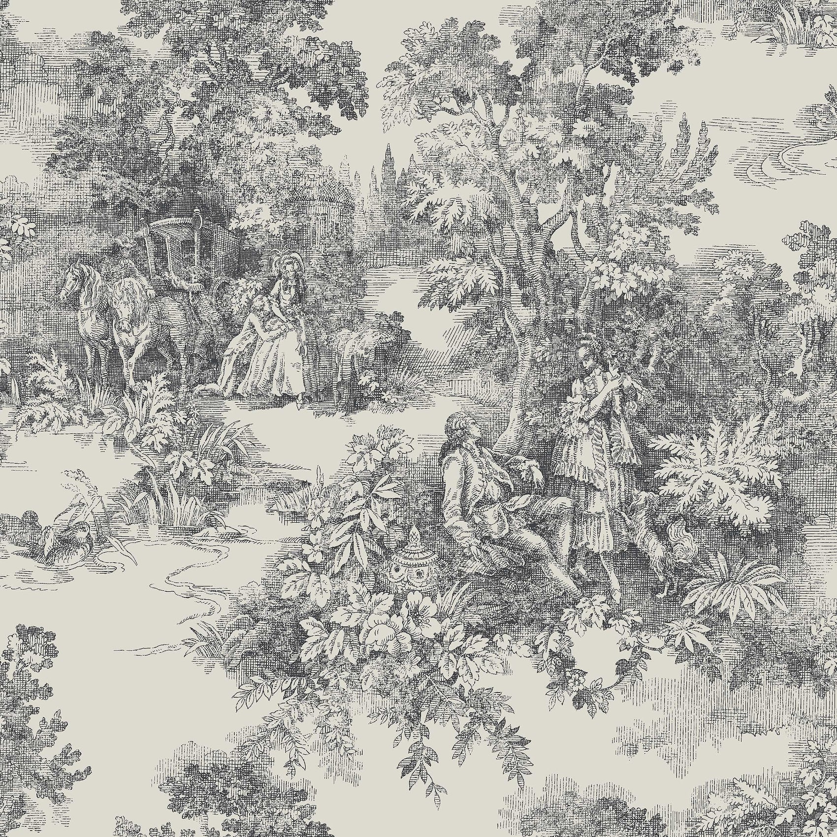 Zwart Toile de Jouy - BS66-0177 - Image1 - Adorn - 7766