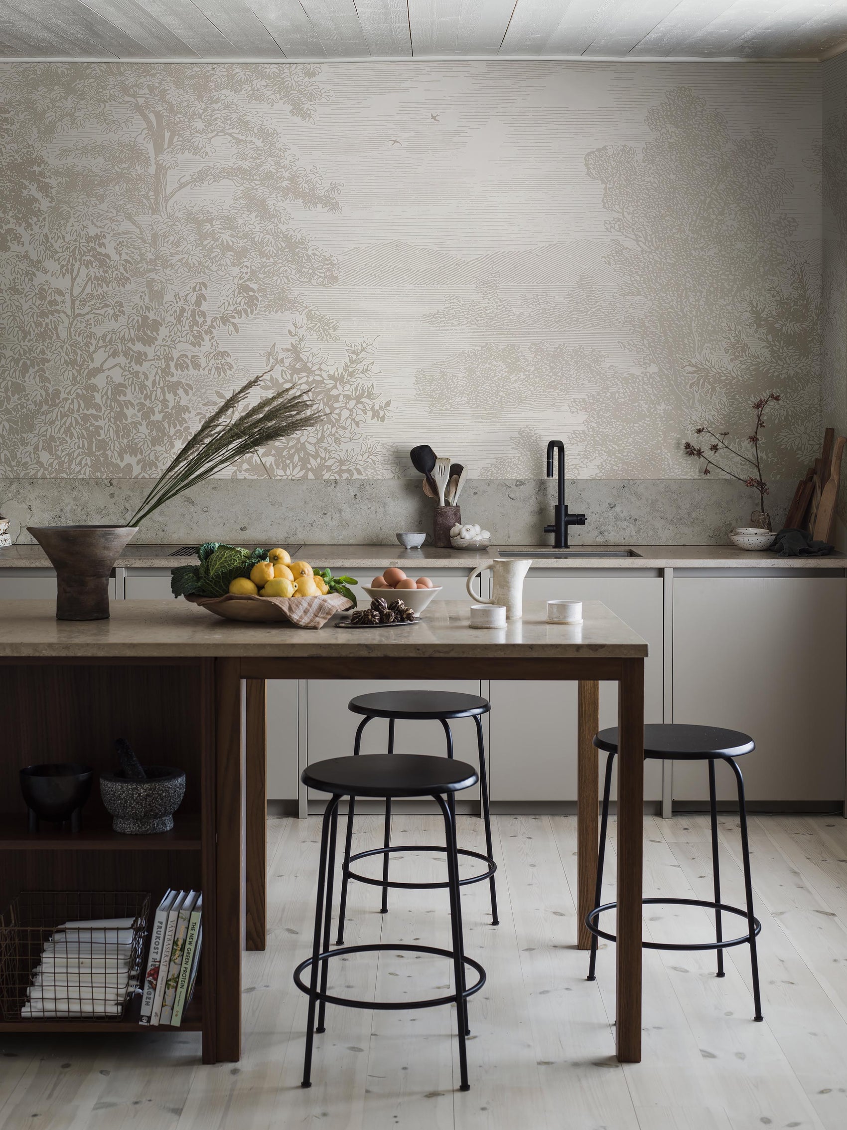 Geëtst Landschap Beige BS6W-2947